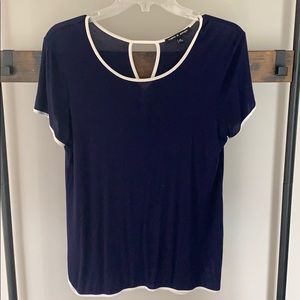 Navy Shirt w/ Keyhole Back